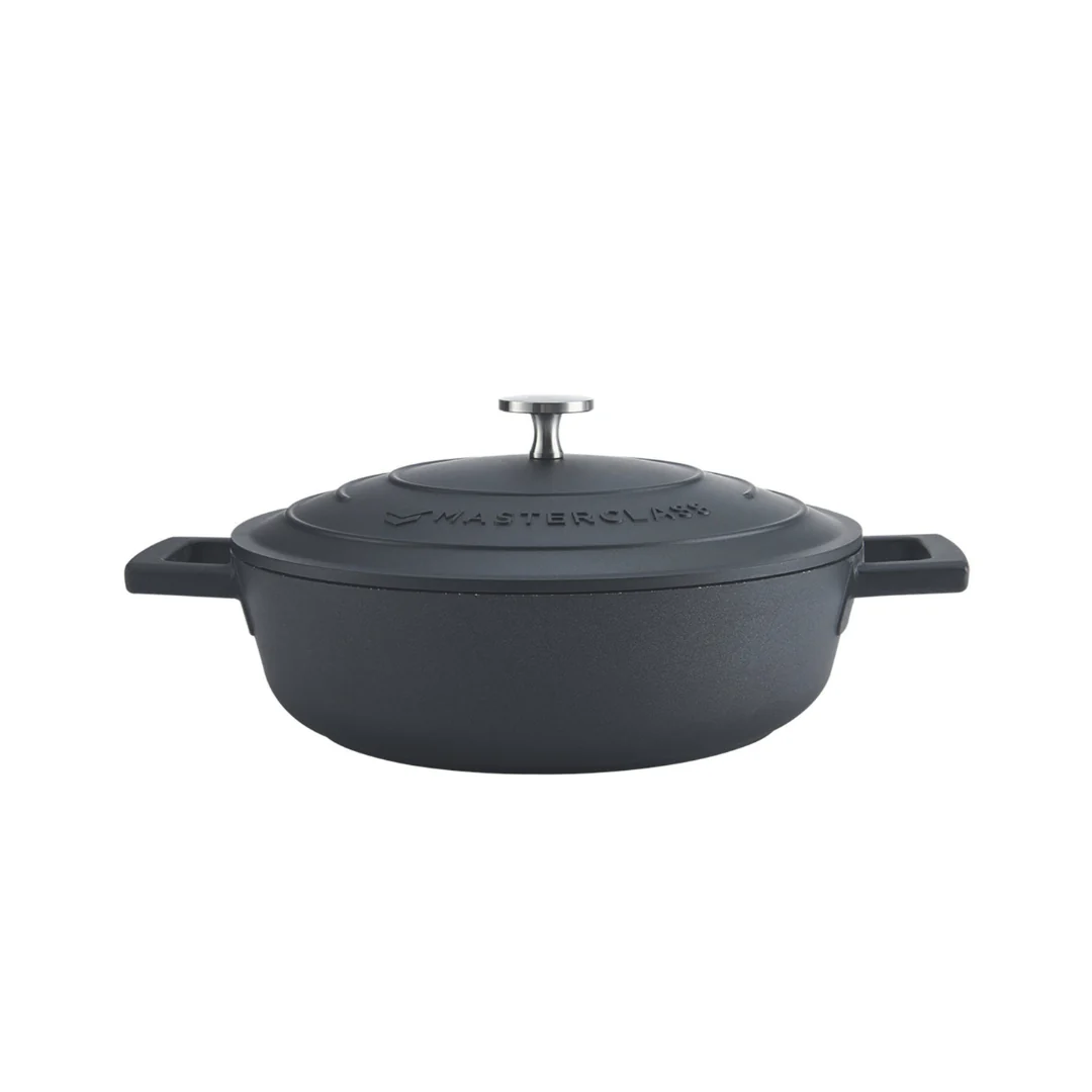 Mastercraft Cast Aluminium Shallow Casserole Black - Image 2